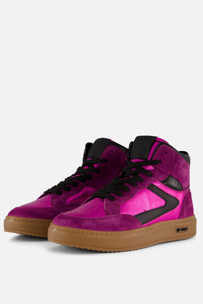 HIP Metallic Sneakers roze Leer - Dames - Maat 35