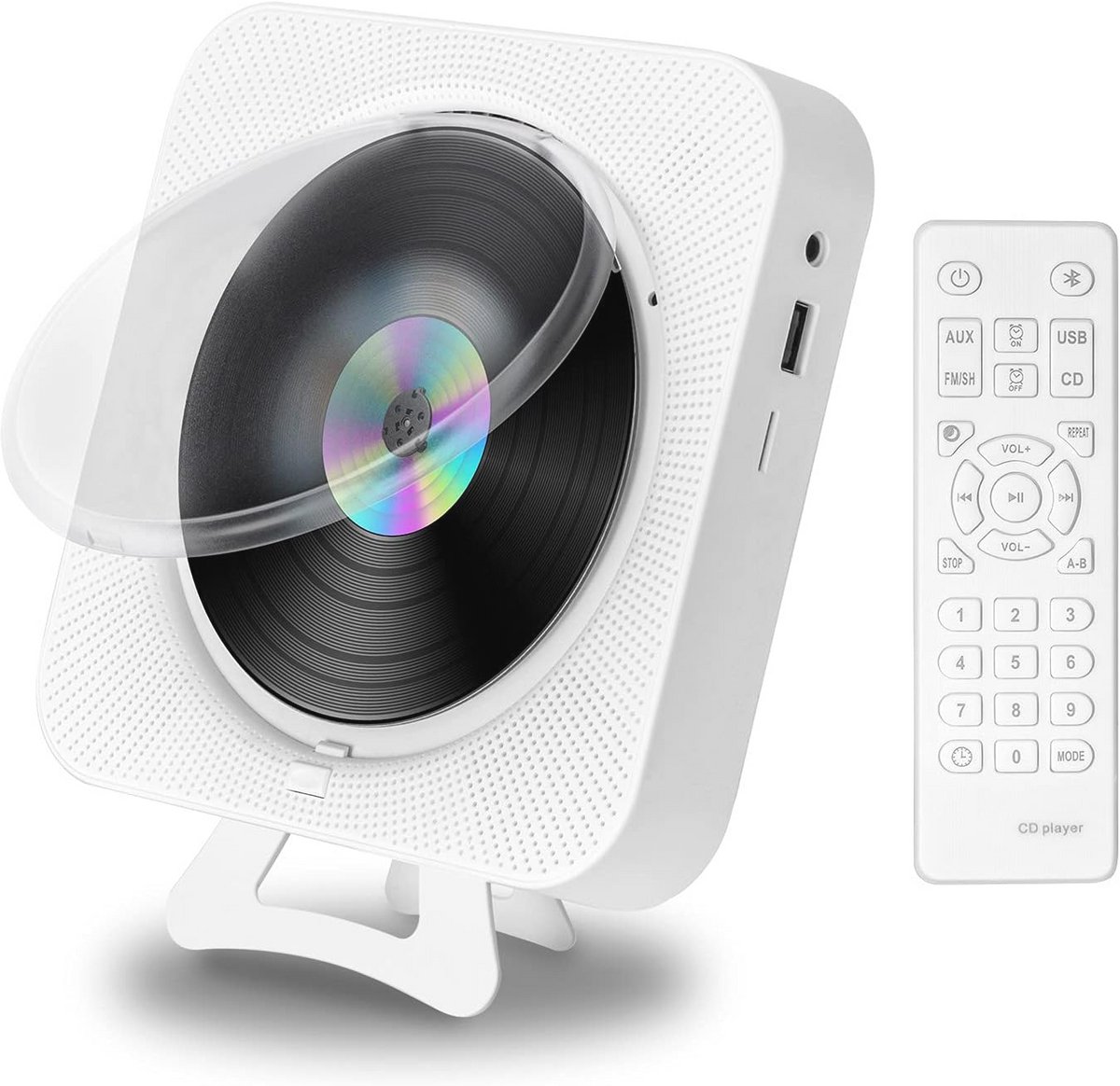 Draagbare CD-speler met Bluetooth en HiFi-luidsprekers - Wandmontage en USB MP3 Muziekspeler