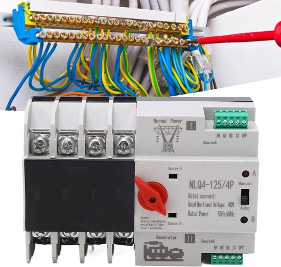 NLQ4-125 4P Dual Power Automatic Transfer Switch, AC 400V Utility