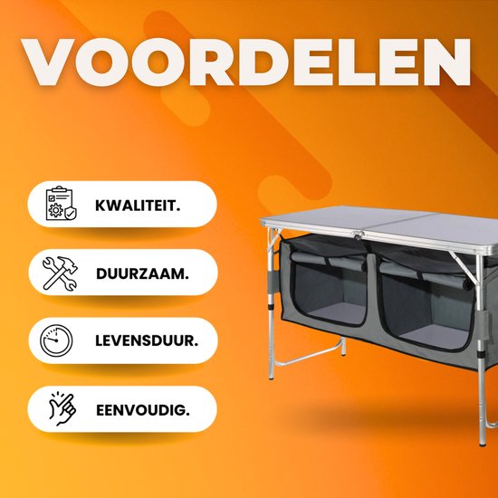 Campingkeuken - Verstelbaar - Camping reiskeuken - Keuken Opklapbaar - Kampeerkeuken - Kampeerkast - Campingkast met 2 Kastjes — afbeelding 3