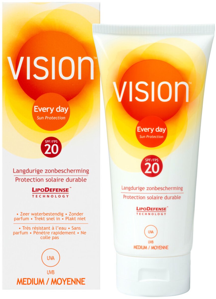 Goedkoopste 2x Vision Zonnebrand Every Day Sun SPF 20 180 ml