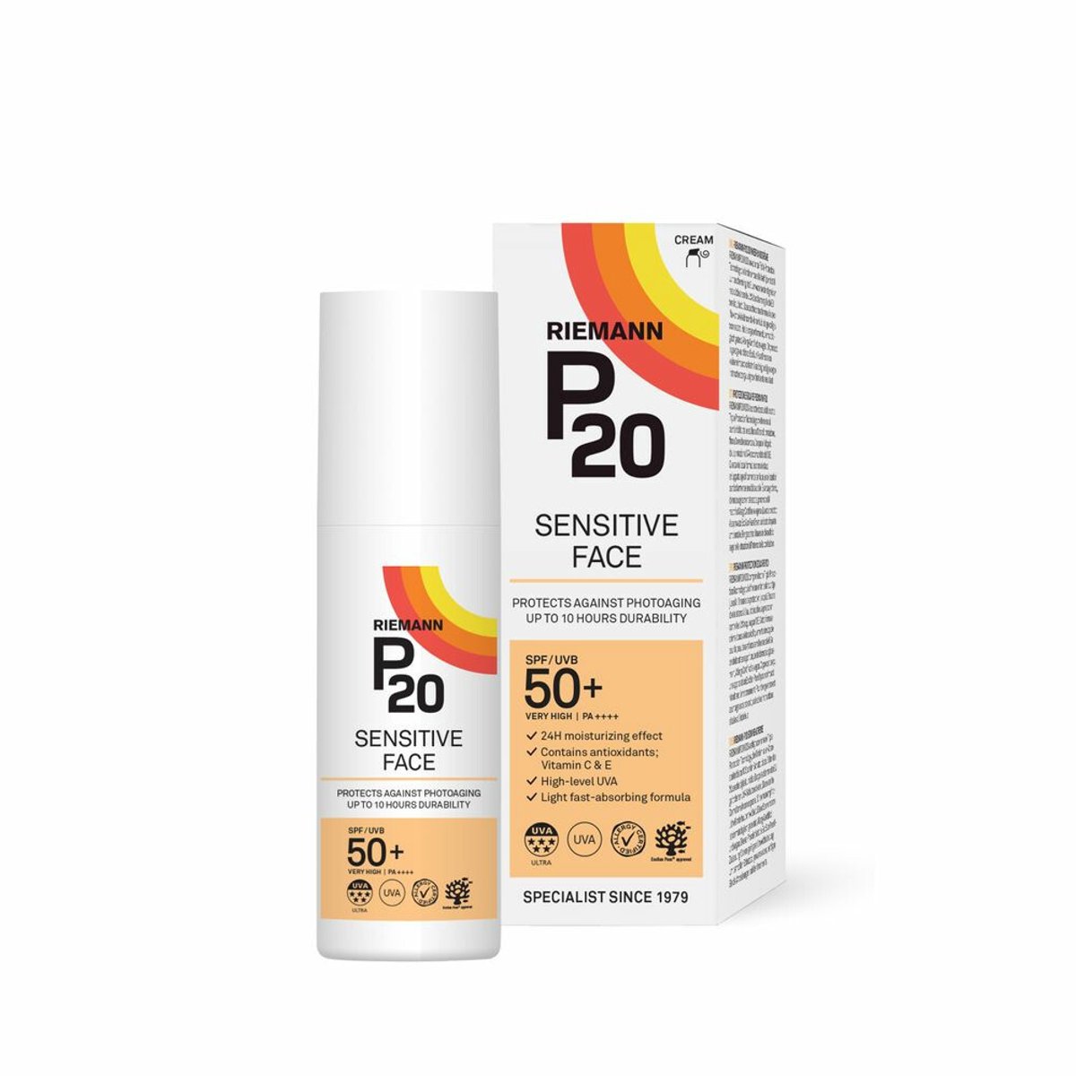 P20 Sensitive Face SPF 50+ Creme - 2 x 50 gr - Voordeelverpakking