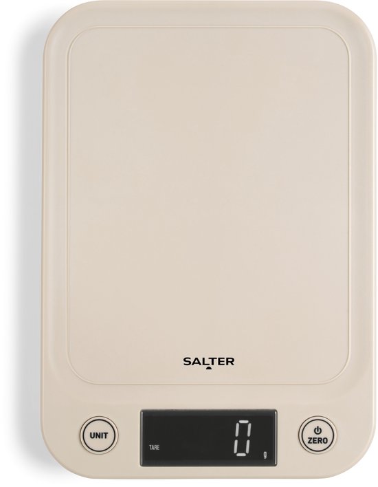 Salter Digitale Keuken Weegschaal – Elektronische Voedsel Weegschalen Voor Vloeistoffen, Gemakkelijk Afleesbaar Verlicht Display, Tare/Nul Functie, Slank Compact Ontwerp, 5KG Capaciteit
