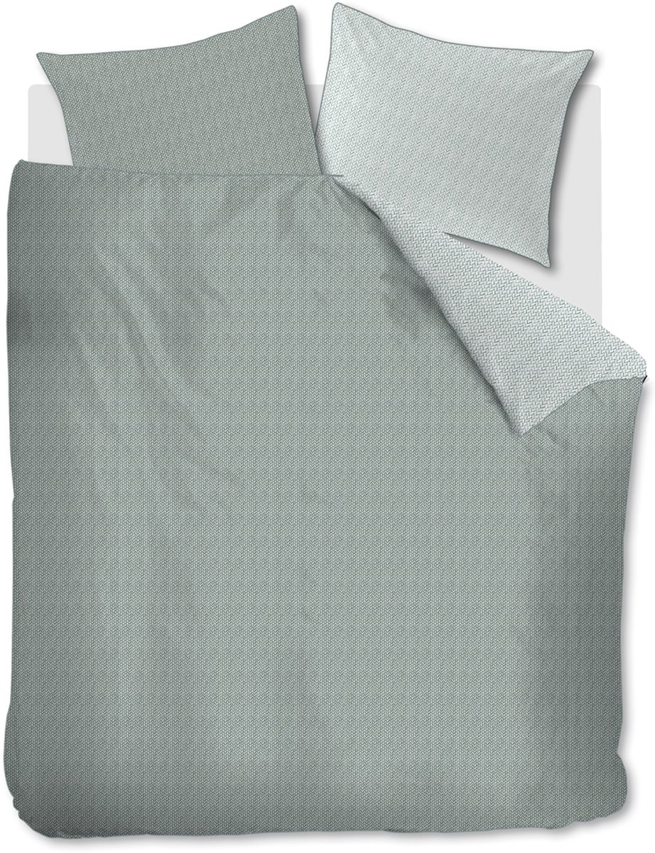 Riviera Maison Twisted dekbedovertrek - Lits-Jumeaux - 240x200/220 - Grijsgroen