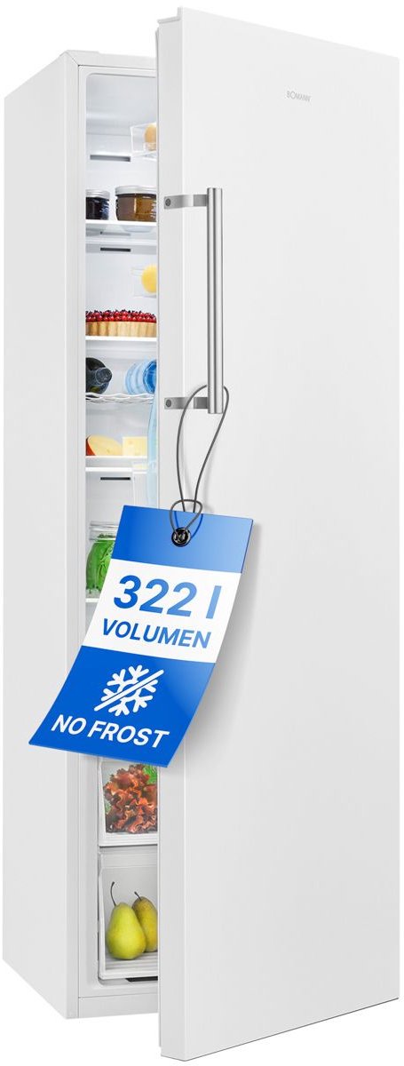 Bomann VS 7345 – Kastmodel Koelkast zonder vriesvak – 172cm hoog - super koelen - 322 Liter – Stil (38dB) - Wit