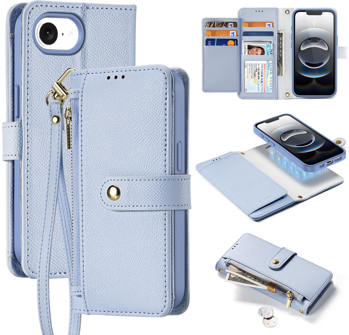 Dux Ducis Lava Lederen Hoesje Voor Iphone 16E Met Apart Portemonnee