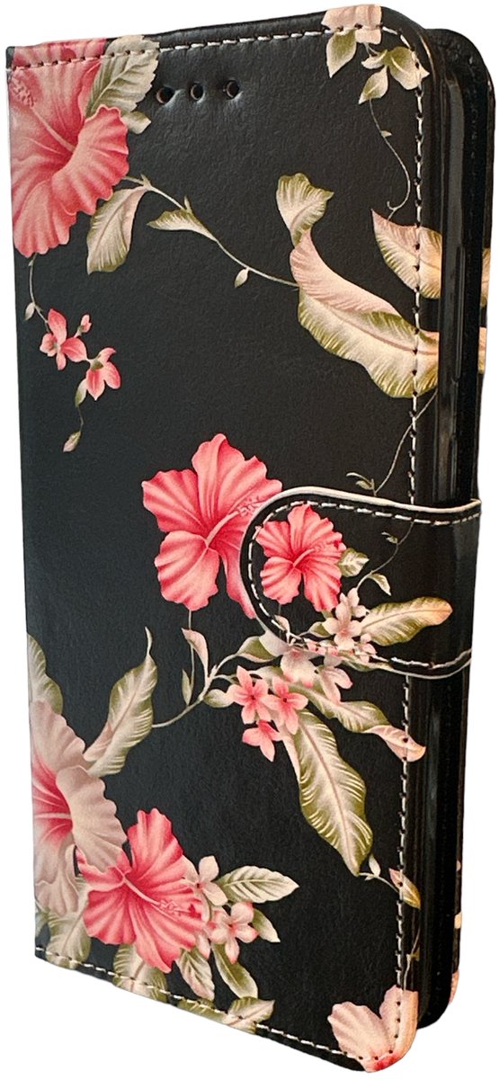 Elite Bookcase Geschikt voor: Samsung Galaxy S24 hoesje - Pasjeshouder - Portemonnee - Kunstleer - Bloemen Print