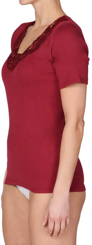 Toker Ladies Shirt dentelle, manches courtes 206/1 - 50 - Zwart