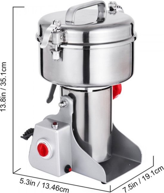 Elektrische Graanmolen - Kruidenmolen - Specerijenmolen - Spice grinder - Kruidenmaler - 1800W - RVS van Bolt Edge — afbeelding 4