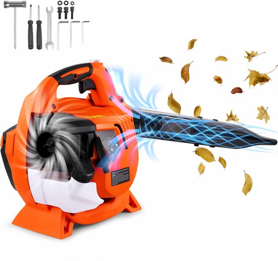 26CC 2-Takt Benzine Bladblazer, Draagbare 2-In-1 Bladblazer, 425 CFM Luchtvolume, 156 MPH Snelheid, Gazononderhoud, Bladruimen, Sneeuwruimen, op Benzine