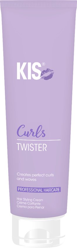Paarse KIS Twister tube met witte tekst. Creëert perfecte krullen en golven.