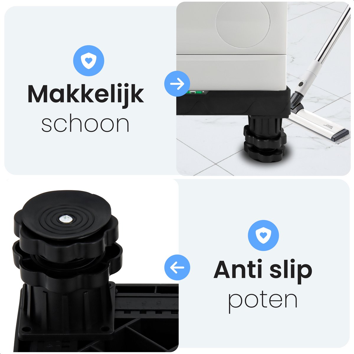 Wasmachine Verhoger - Geschikt voor Droger, Koelkast, Vaatwasser en Vriezer - Wasmachine Kast - Opbouwmeubel - Verstelbaar - Luft — afbeelding 6