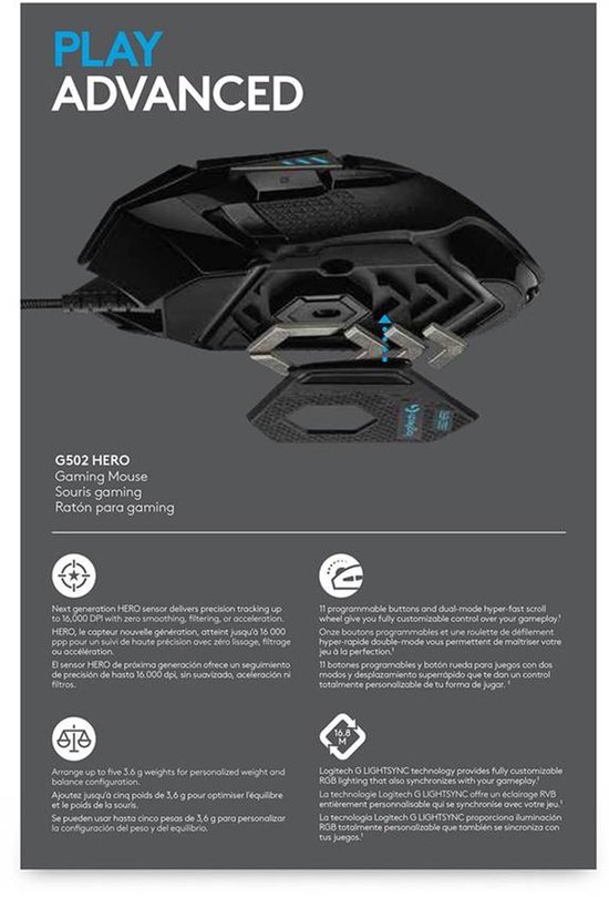 Logitech Souris de jeu hautes performances G502 HERO