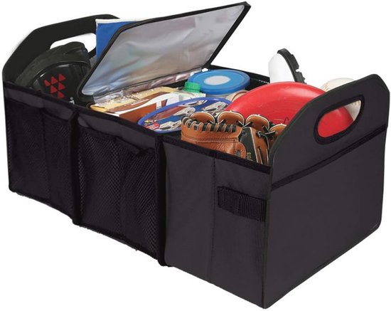 Foto: Opvouwbare kofferbak organizer met koelvak zwart comfort en functionaliteit voor auto s