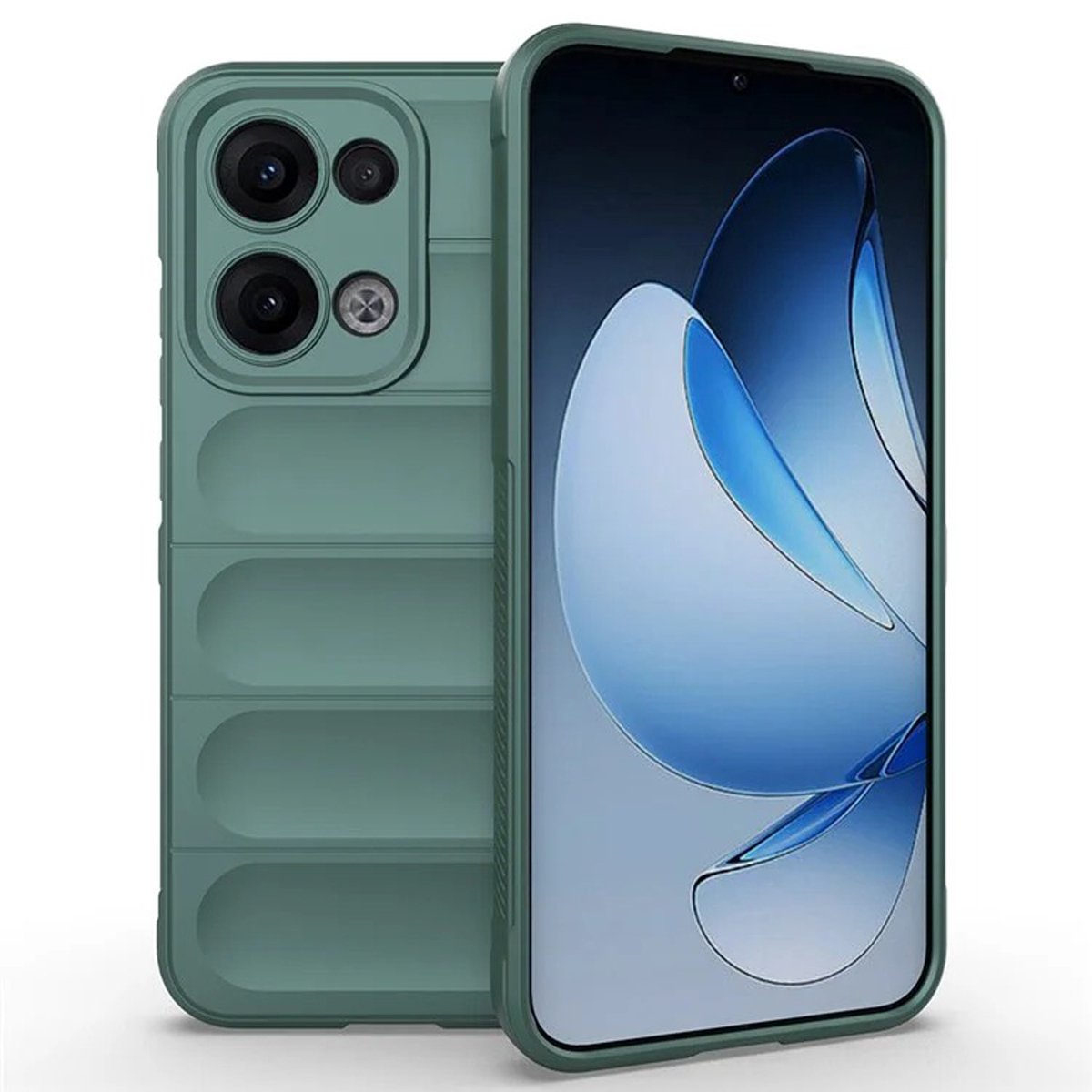 MobyDefend Hoesje - Geschikt voor Oppo Reno13 - TPU Gripcase - Groen