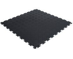 Rubbermagazijn | PVC kliktegel traanplaat zwart 530x530x4mm | winkel | showroom | garage | prijs per stuk
