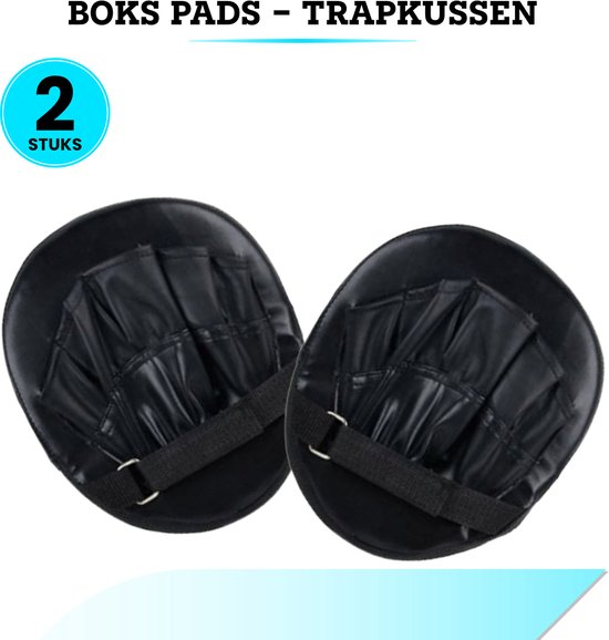 Zwarte bokspads, 2 stuks, met verstelbare band