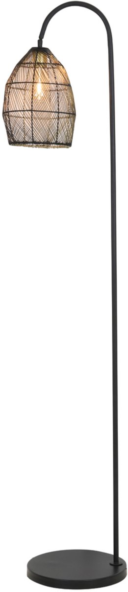 Light & Living Vloerlamp Meya, mat zwart+goud
