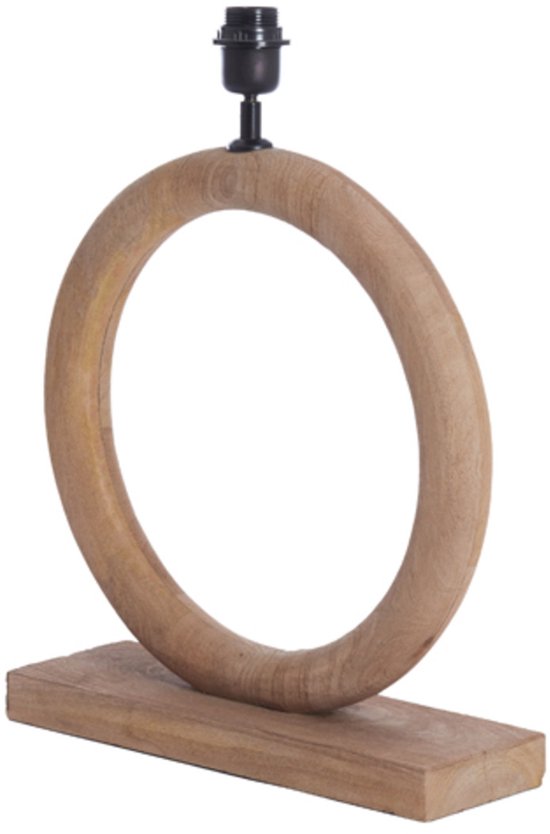 Lampe de table Light & Living Nubia - Bois de manguier - 44cm - Naturel - abat-jour excl.