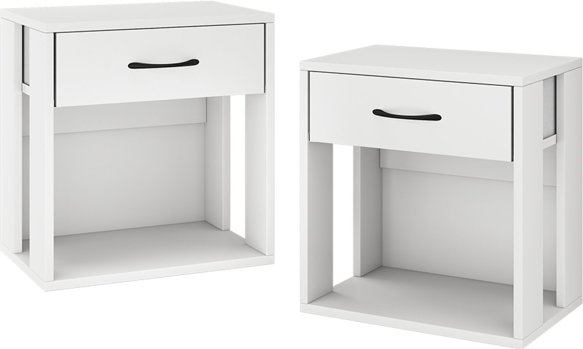 Vicco Virela Nachtkastje – Set van 2 Wit