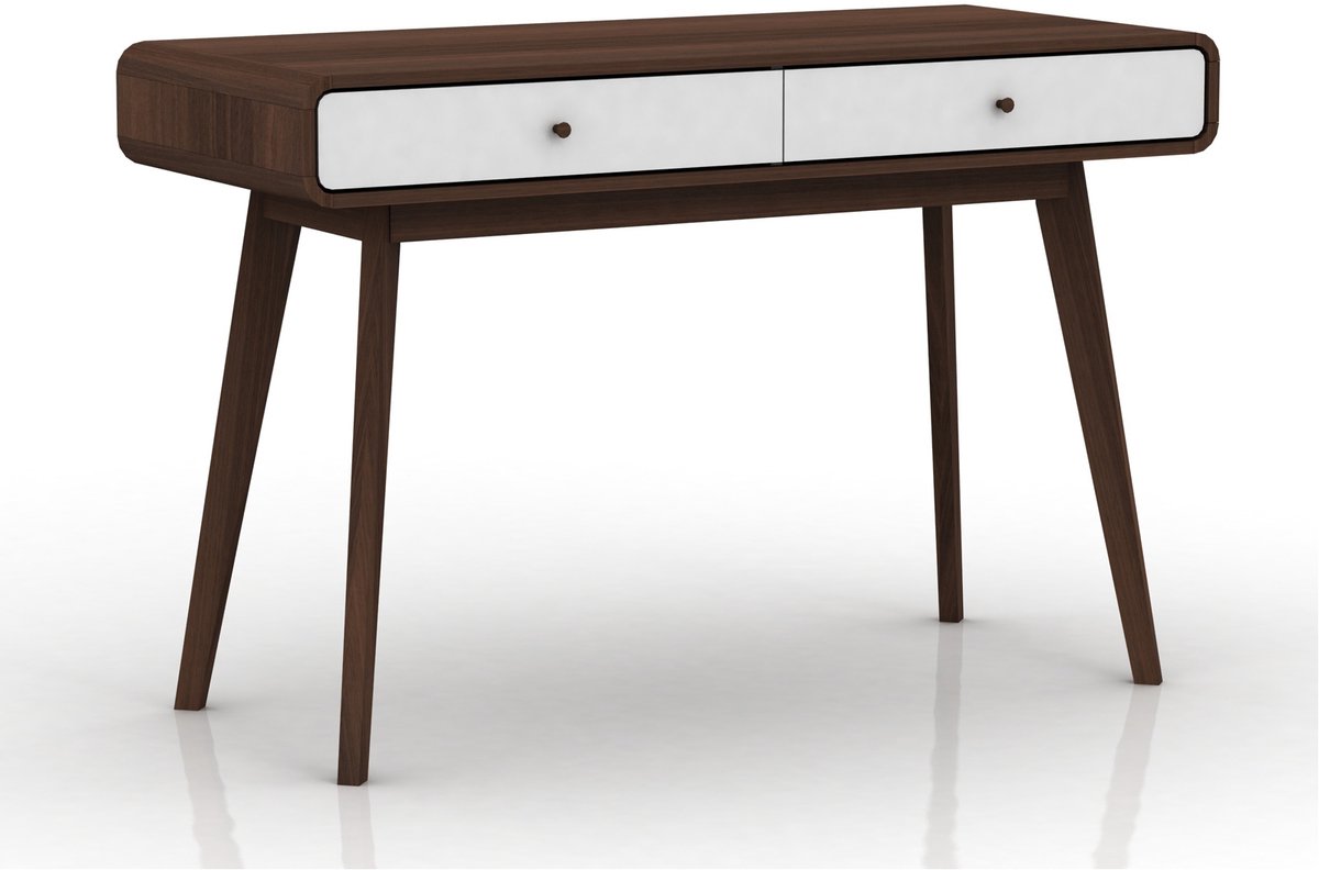 Cassie-Bureau - 2-deurs - Walnoot/Wit