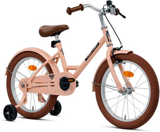 Nogan Dutchy Kinderfiets 18 Inch - Met Zijwieltjes - Verstelbaar Stuur & Zadel - Terugtraprem & V-Brake - Mat Roze van Nogan — afbeelding 2