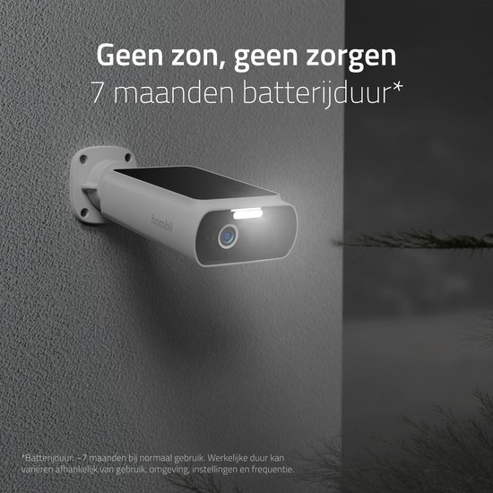 Hombli Solar camera - Beveiligingscamera - 2K - Floodlight camera - Outdoor camera - Bewakingscamera voor buiten - Batterij - Gekleurd nachtzicht - Bewegingsdetectie - Wit van Hombli — afbeelding 5