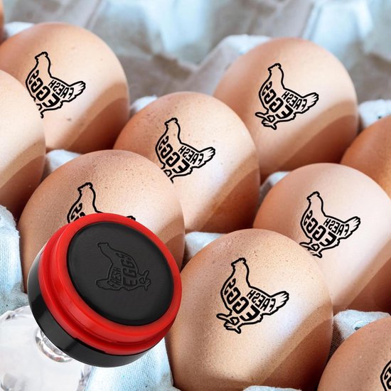 Egg Dater Stempelset - Datumstempel Voor Verse Eieren, Met 2 Inktpads (rood/zwart), Voor Kip, Eend En Kalkoen