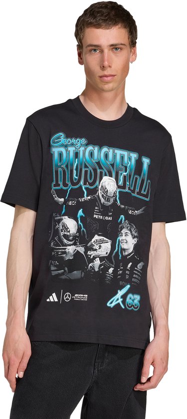 Foto: Adidas performance mercedes amg petronas formula one team george russell graphic t shirt heren zwart l