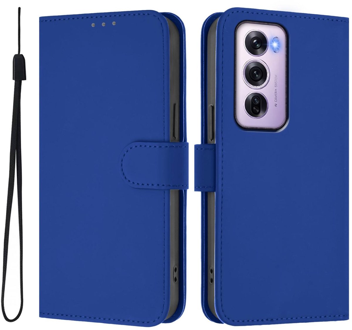 Mobigear Telefoonhoesje geschikt voor OPPO Reno 12 Pro Hoesje | Mobigear Urban Wallet Bookcase Portemonnee | Pasjeshouder voor 3 Pasjes | Telefoonhoesje voor Pinpas / OV Kaart / Rijbewijs - Donkerblauw