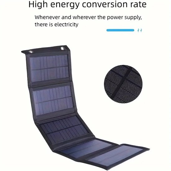 Opvouwbaar Zonnepaneel 35W - USB Oplader voor Camping, Noodpakket, Reizen - Compatibel met telefoons en laptops van Keerrui — afbeelding 4