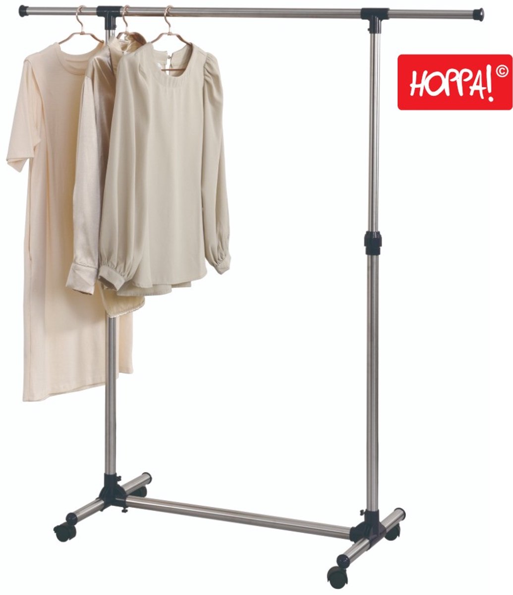 Hoppa! - Verstelbare Kapstok - Metaal - Grijs - 87-141 x 45 x 97-161 cm (L x D x H)