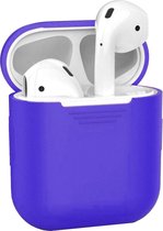 Hoes voor Apple AirPods Hoesje Siliconen Case Cover - Donker Blauw