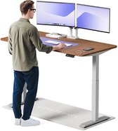 Desktronic HomeOne Zit-sta Bureau Elektrisch In Hoogte Verstelbaar, 160x80cm, Grijs/Notenhout, Stille Dubbele Motor, Hoogte 72-119cm
