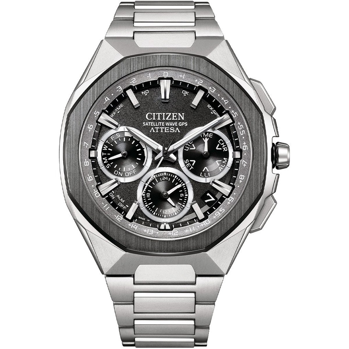 Citizen Attesa Satellite Wave GPS CC4104-53E Horloge - Titanium - Zilverkleurig - Ø 46 mm