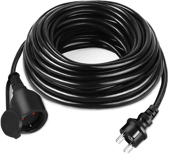 Verlengsnoer met 2 stopcontacten 20 meter - verlengkabel met 2 Schuko