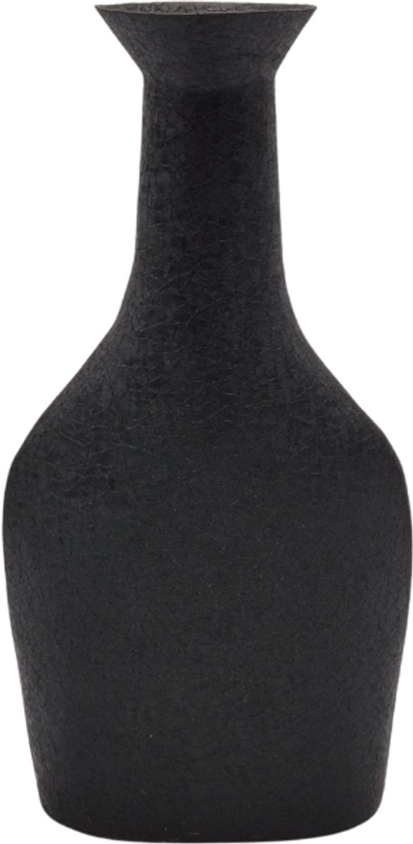 Deco4yourhome® - Bloemenvaas - Kunstbloemen - Zwart - Lana - 22.5cm hoog