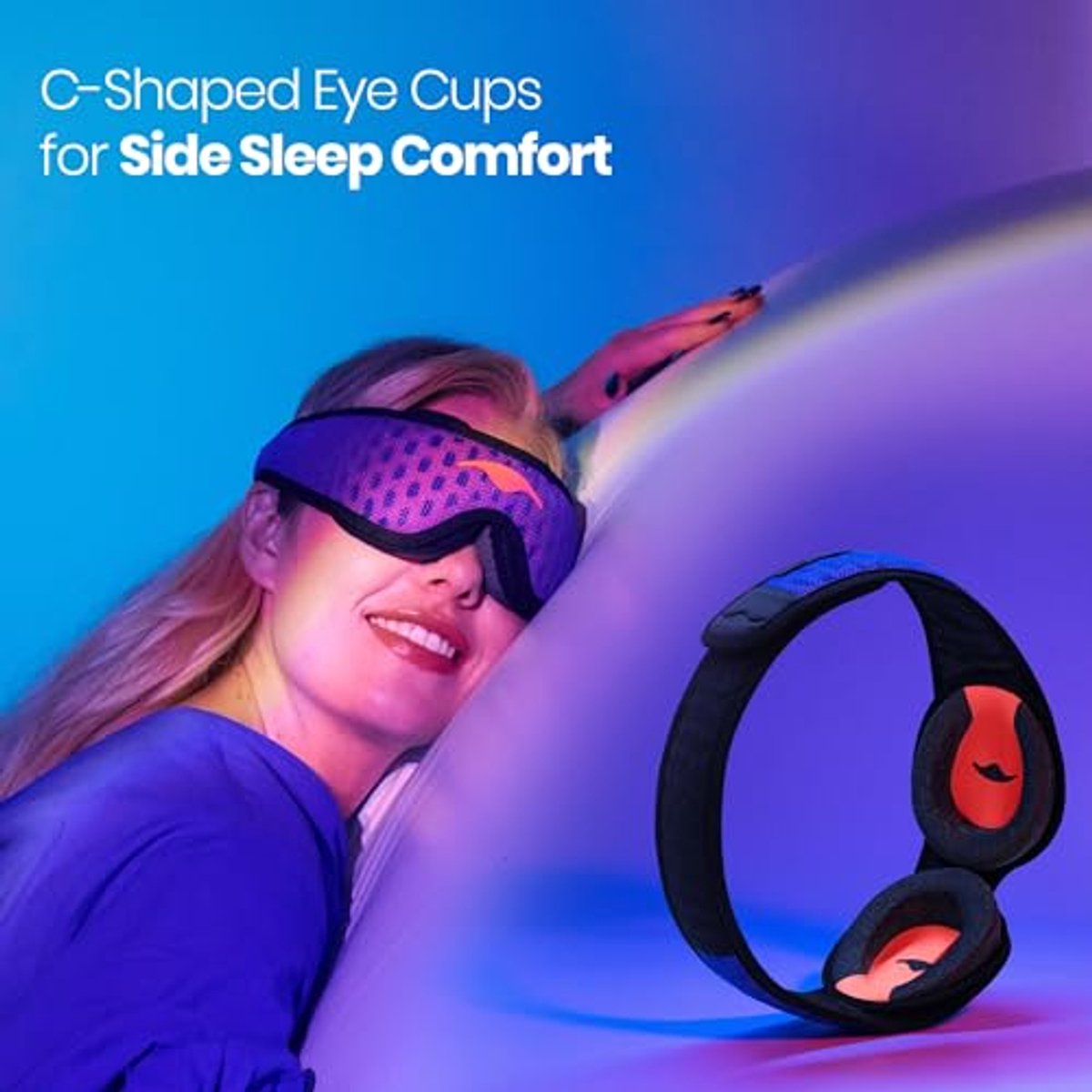 Manta Sleep Mask PRO - 100% verduisterend slaapmasker voor zijslapers, ademend en comfortabel voor slapen/reizen/dutjes/ploegendienst. Ventilerend & ultrazacht. — afbeelding 21