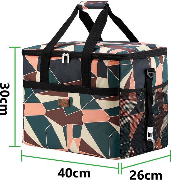 Packaway 40L Koeltas Abstract Colours - Inclusief 15L Lunchtas Abstract Colours en 8 Koelelementen - Dé set voor dames en heren die altijd onderweg zijn - Voor werk en vrije tijd van Packaway — afbeelding 3
