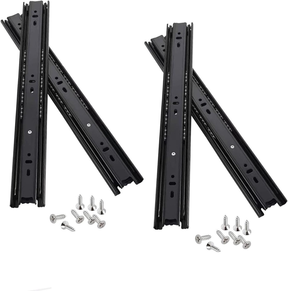 2 paar 14 inch volledige verlengladeschuif lade-loper zware belasting van 100 pond zijmontage kogellager keuken glijbanen