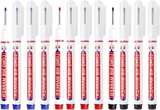 Diepe gatmarkeringen boorgatmarker set van 12 met 20 mm extra lange