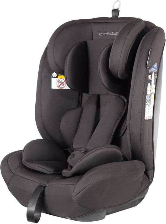 X Adventure Autostoel Premium Groep 1/2/3 9-36 kg (76 tot 150 cm) - Vanaf 15 maanden tot 12 jaar - Gordel - i-Size - Meegroei Autostoel - Zwart van X Adventure — afbeelding 5