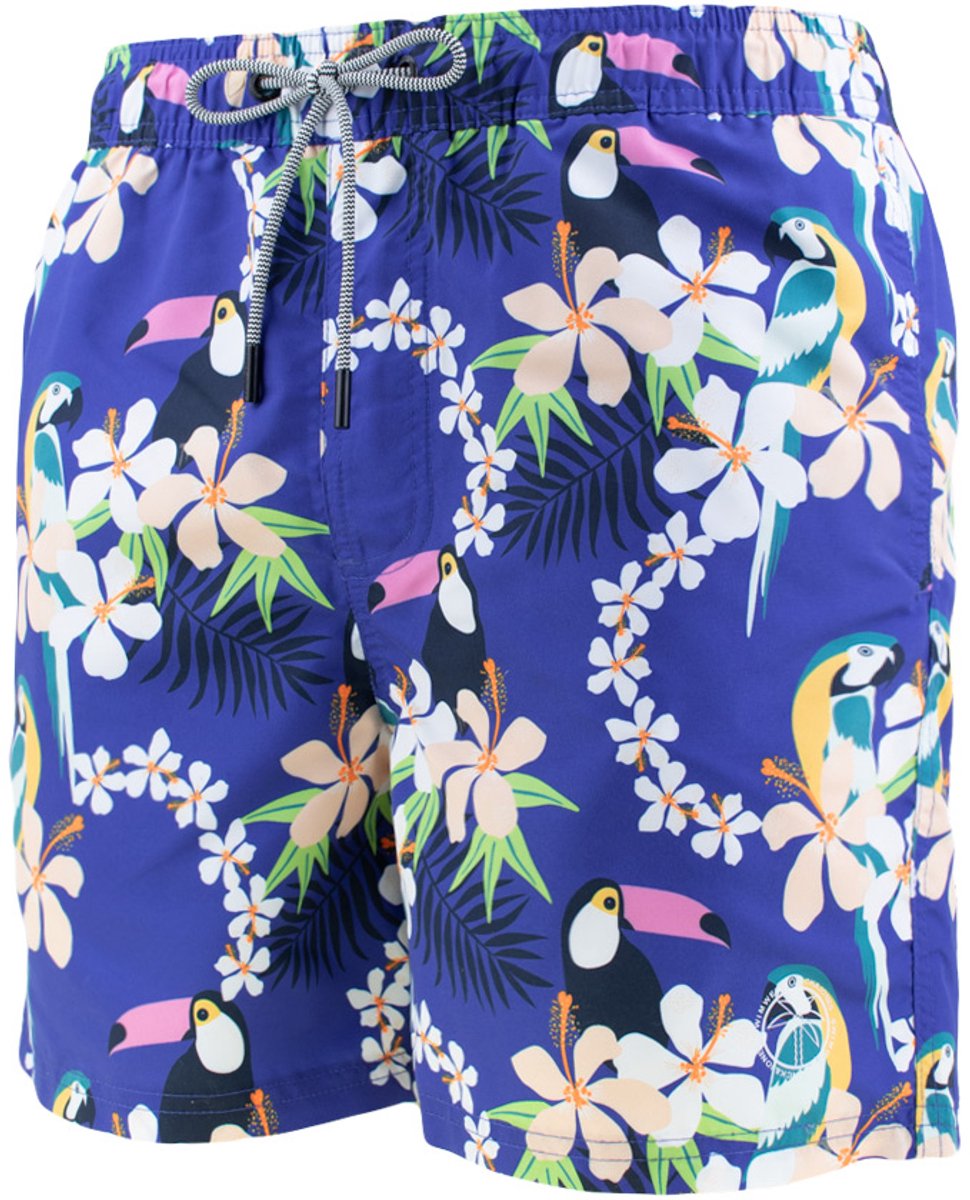 Jack & Jones Heren Zwemshorts JPSTFIJI AOP Blauw Tropisch Paradijs Print — afbeelding 7
