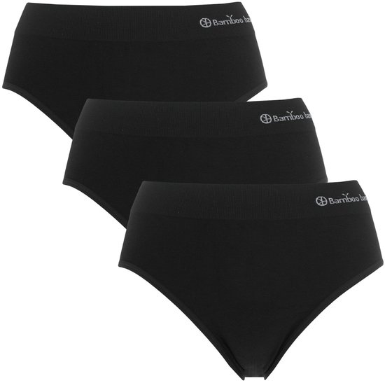 Bamboo Basics Naadloze Slip Belle - 3-pack - Zwarte Slip - Maat L - Bamboe Ondergoed Dames Naadloos - Bamboe Slips