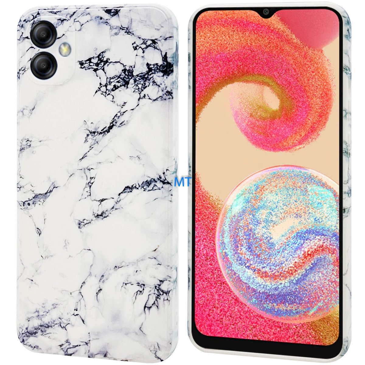 GREEN ON TPU Print Marmer geschikt voor iPhone 14
