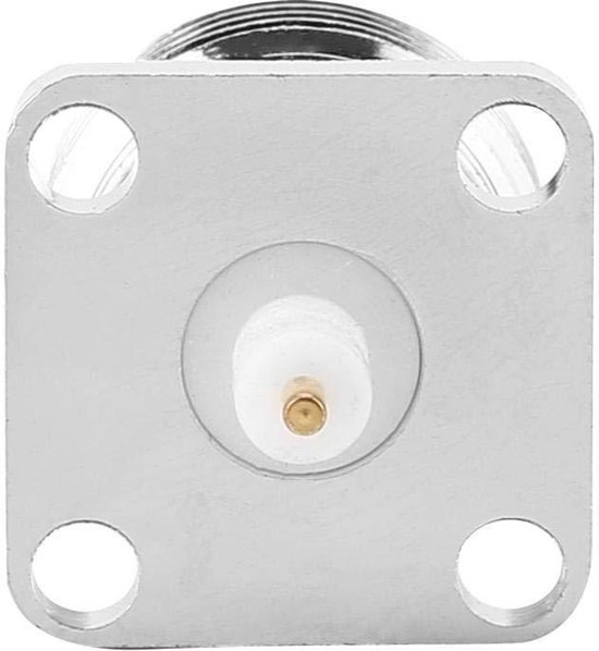 Akozon 2er-Pack N-Koaxialstecker Mit Flansch – N-KFD-5, Kupfer, Für RF-Anwendungen (17,5x17,5 Mm)