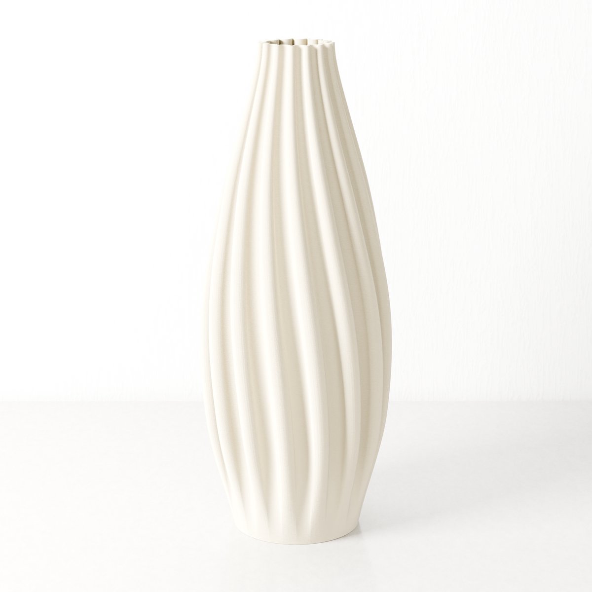 Fleuriek Vaas Beige - H30 cm - Luxe vaas voor zijden bloemen - Woonaccessoire van gerecycled plastic - Elegante kleurrijke vaas