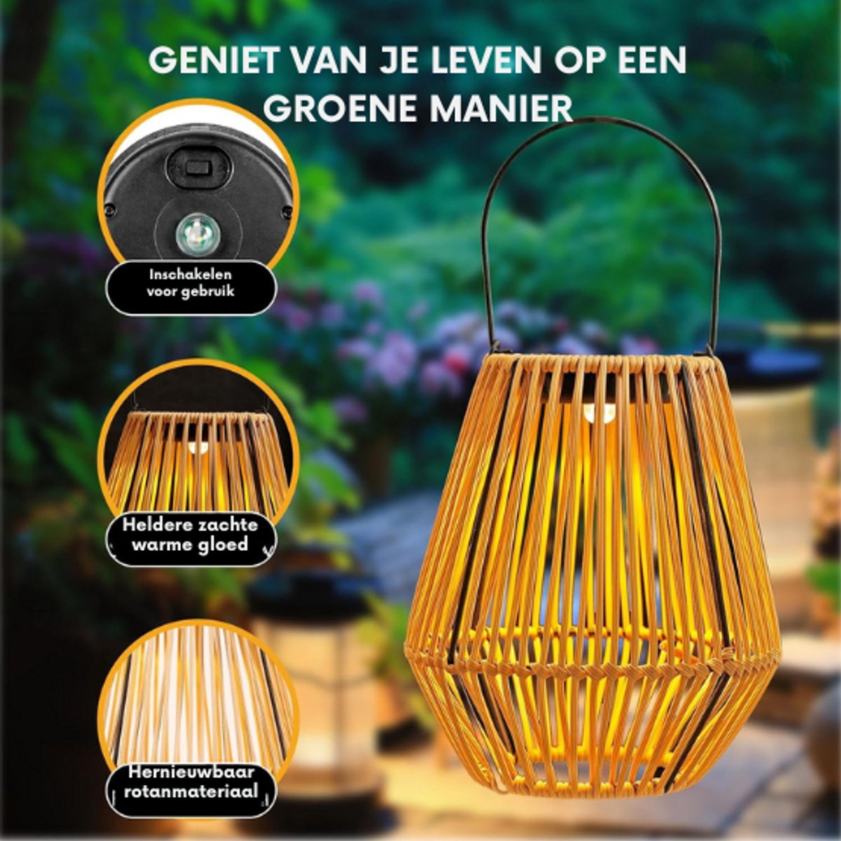 Lantaarn op zonne-energie, XXL, 75 cm hoog, met led-kaars, zonnelamp, tuinlamp, tuinlamp, zonnelamp