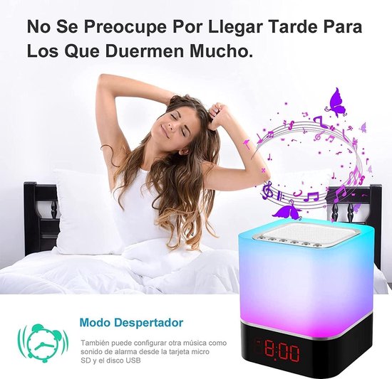 Draadloze Bluetooth Speaker met Wekker, LED Nachtlamp en MP3 Speler — afbeelding 5