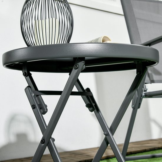 Outsunny tuin salontafel, etaal, zwart, terras, 45 x 45 x 50 c | Tuineubelen en accessoires | Joybuy